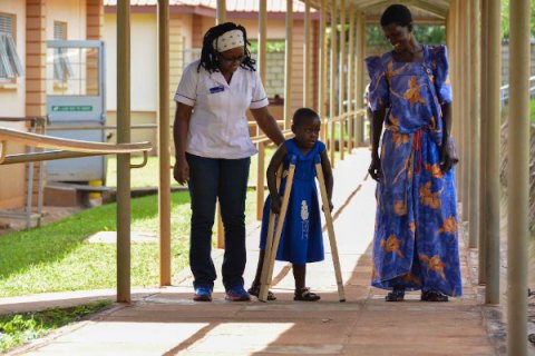 little girl in Uganda with physical disability